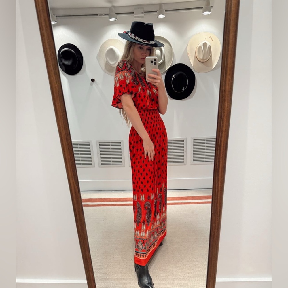 Red Patterned Maxi Dress (Western)